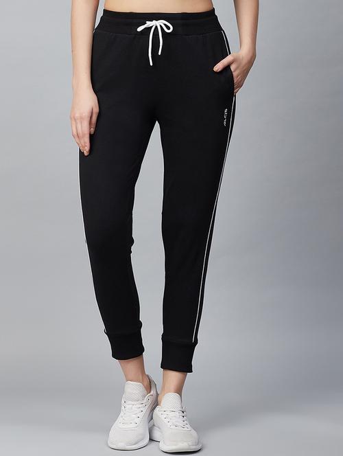 black cotton track pants - 17750662 - Standard Image - 0