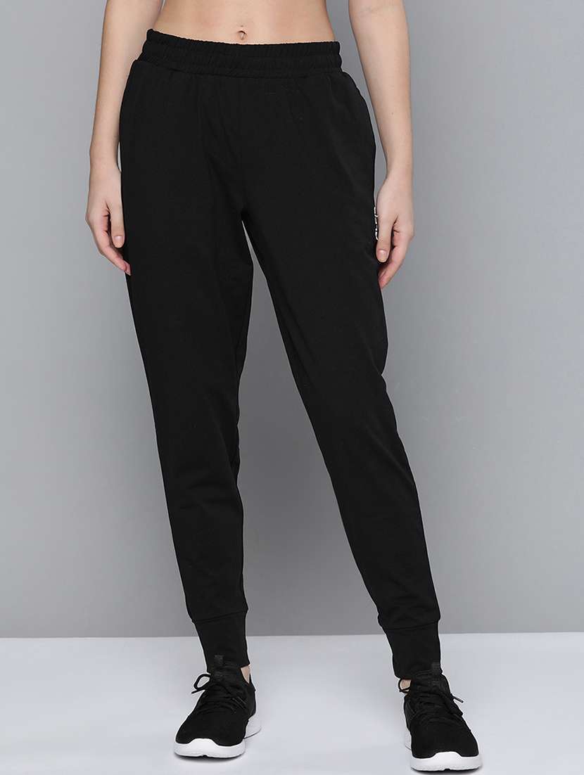 black cotton track pants - 17750671 -  Zoom Image - 0