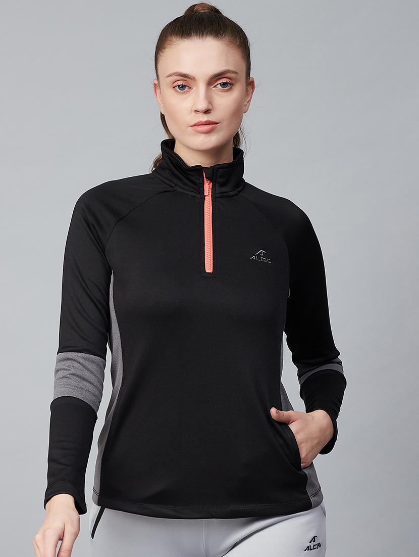 black polyester sweatshirt - 17750699 -  Zoom Image - 0