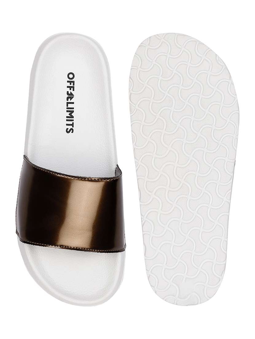 white slip on flip flops - 17750784 -  Standard Image - 5