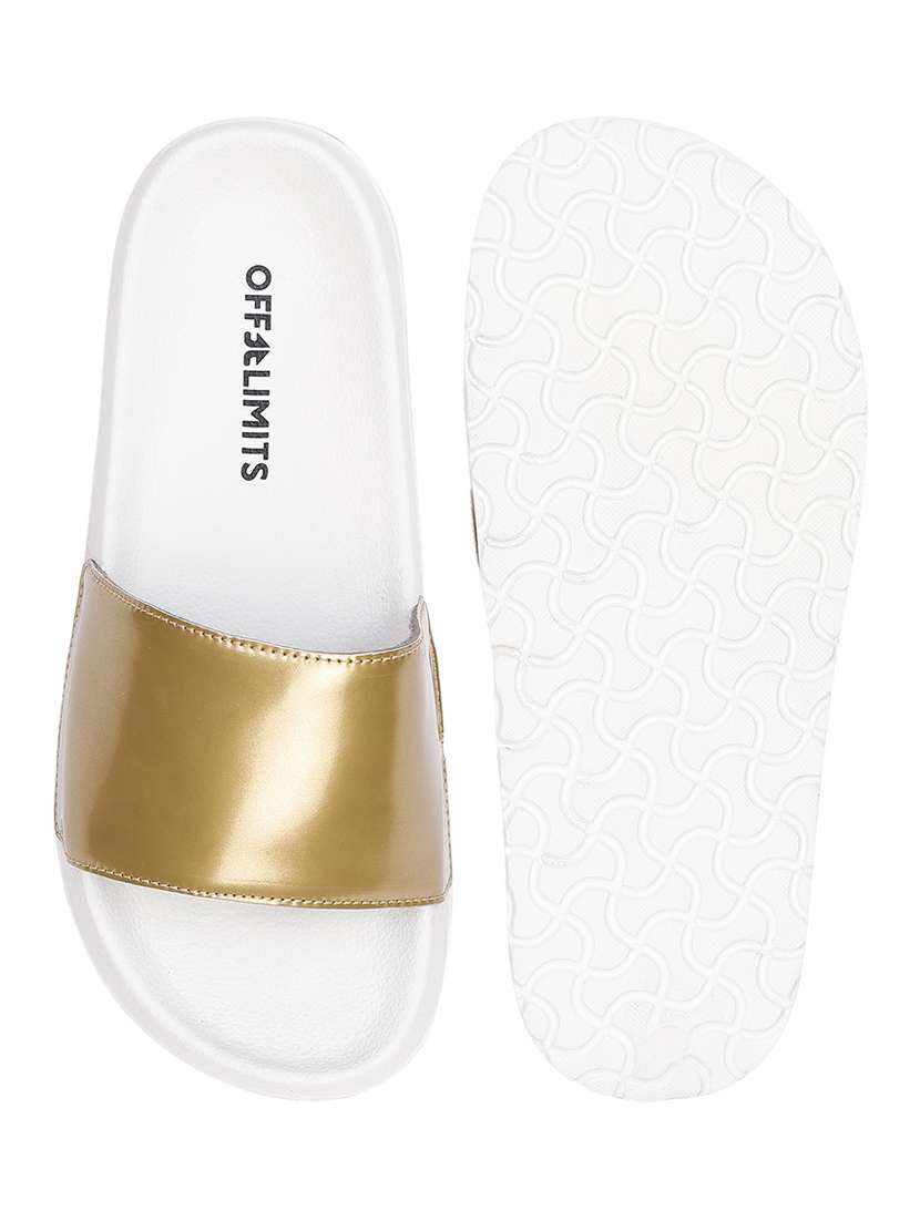 gold slip on flip flops - 17750805 -  Standard Image - 5