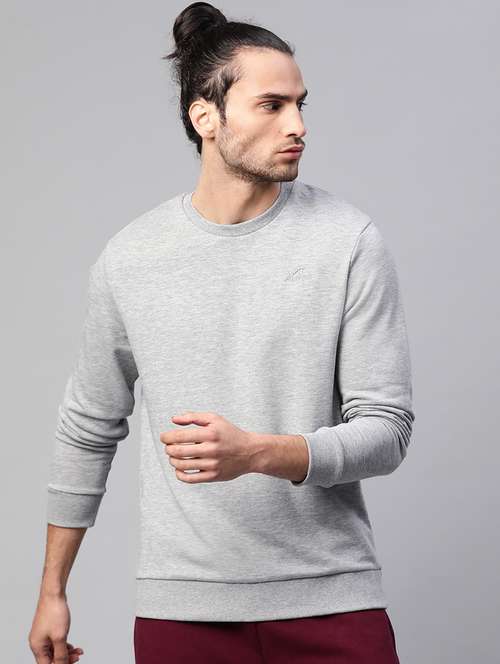 grey solid sweatshirt - 17750885 -  Standard Image - 0