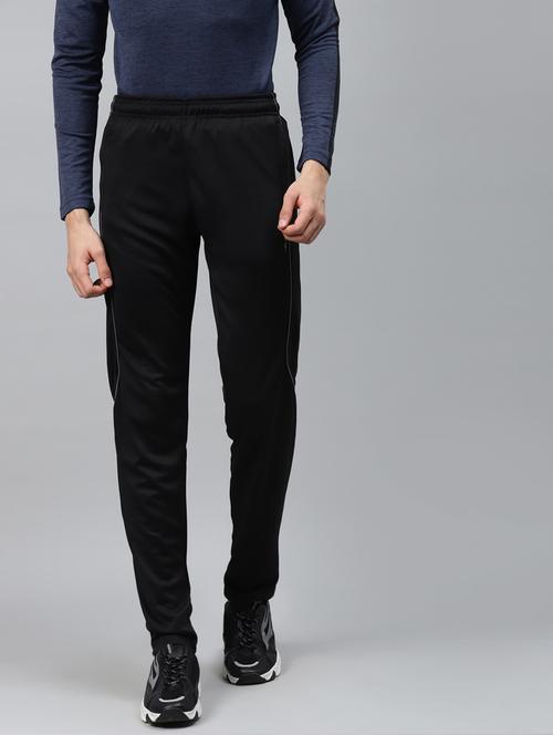 black solid full length track pant - 17750892 - Standard Image - 0