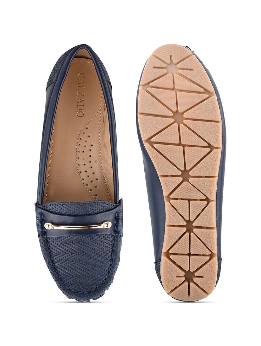 blue synthetic slip on casual shoes - 17750956 - Standard Image - 3