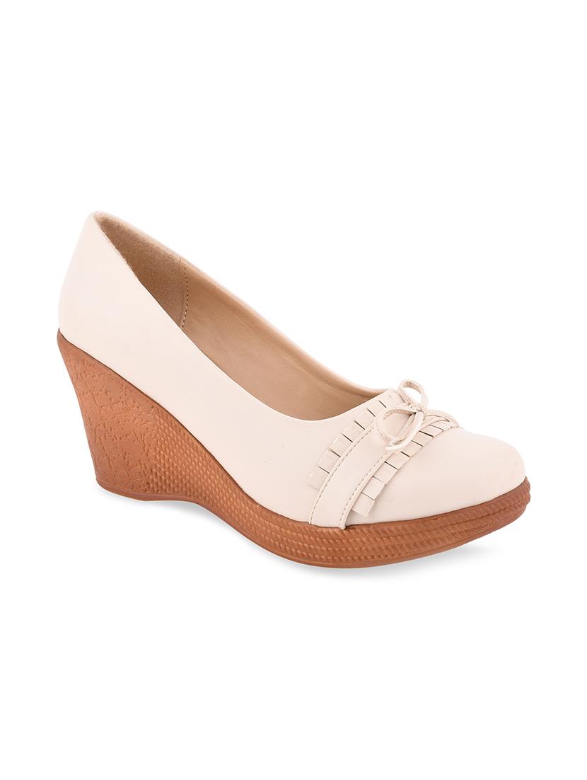 calzado women's casualwear beige color solid pumps heels belliey shoes - 17750968 - Zoom Image - 0