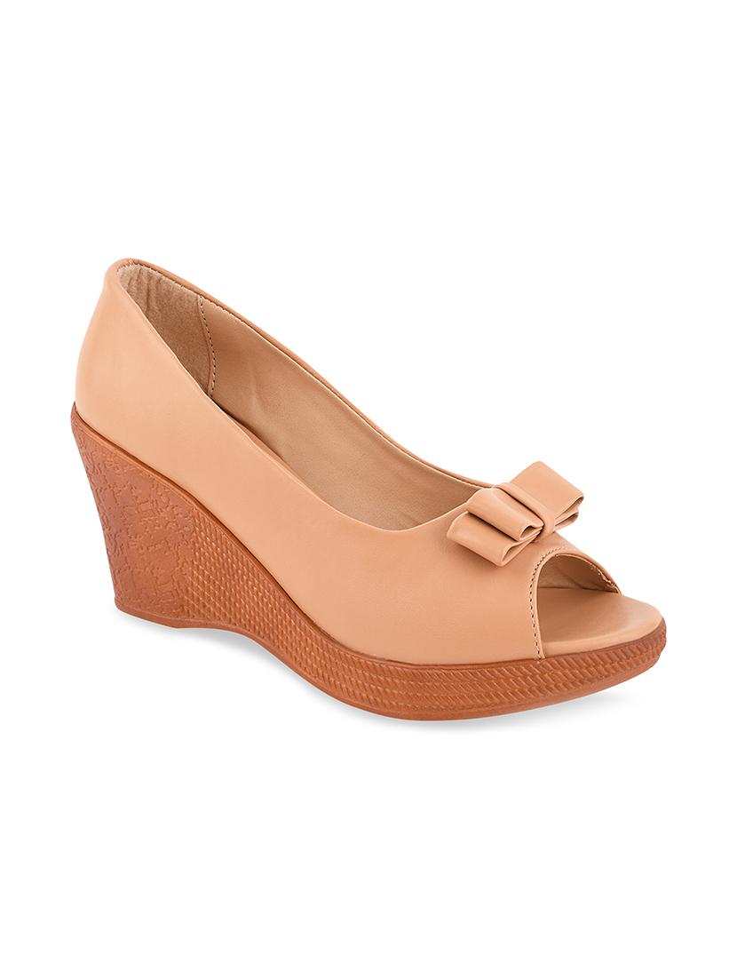 beige synthetic platforms pumps - 17750974 -  Zoom Image - 0