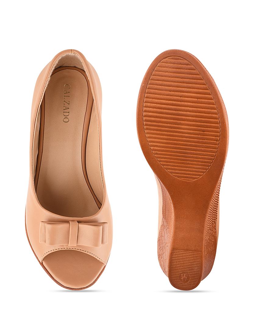 beige synthetic platforms pumps - 17750974 - Standard Image - 3