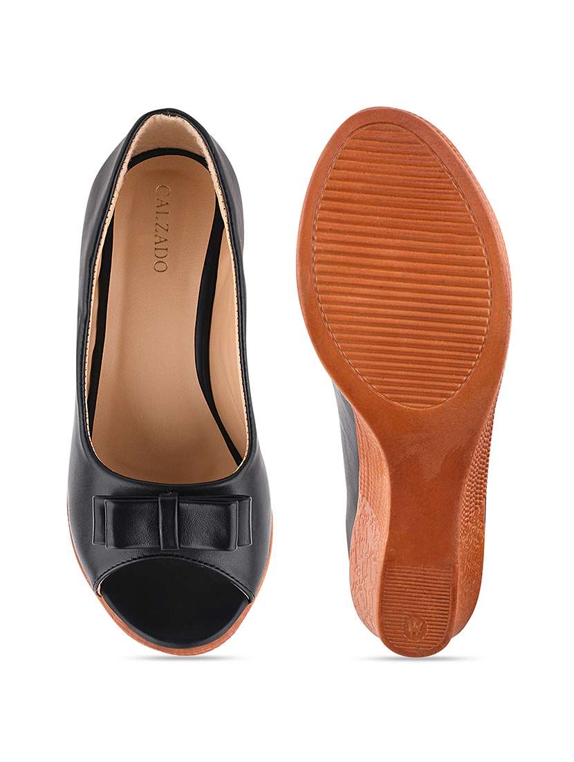 black synthetic platforms pumps - 17750975 -  Standard Image - 3