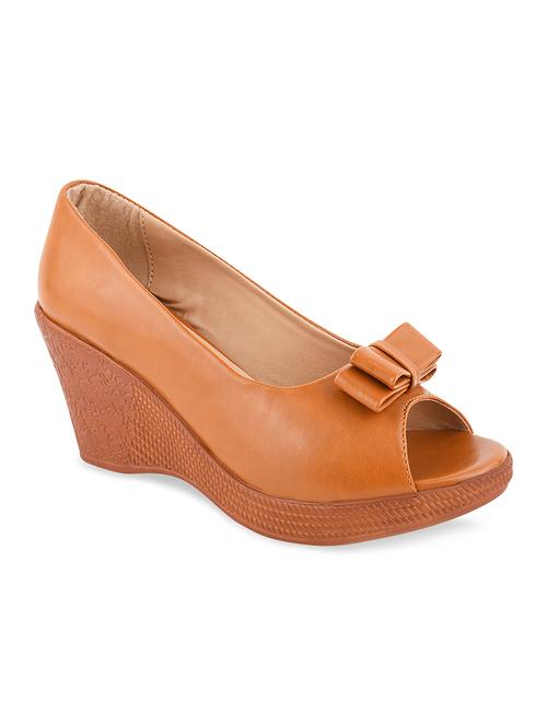 tan synthetic platforms pumps - 17750977 -  Standard Image - 0