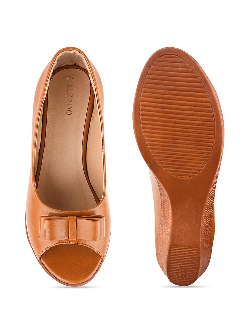 tan synthetic platforms pumps - 17750977 - Standard Image - 3