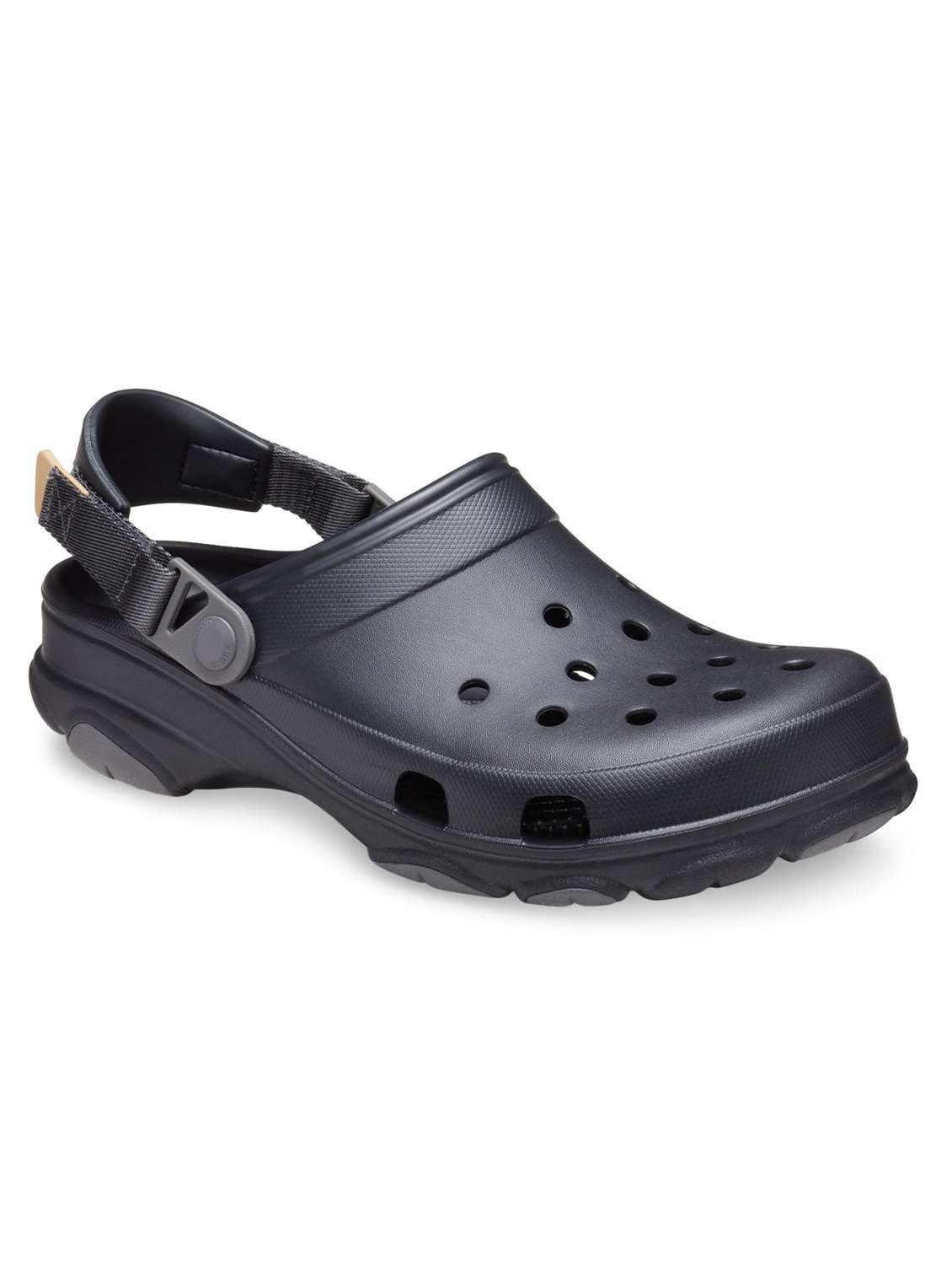 black croslite back strap sandals