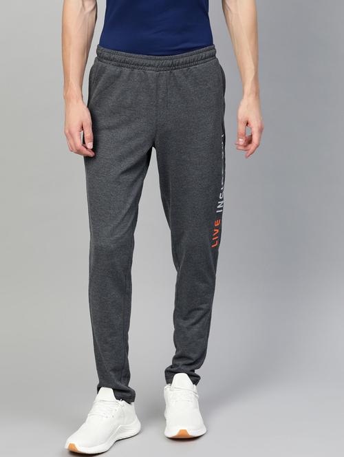grey printed full length track pant - 17751799 - Standard Image - 0