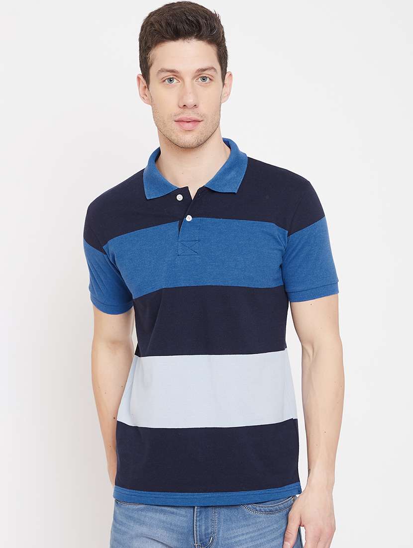 blue striped polo t-shirt - 17751825 - Zoom Image - 0