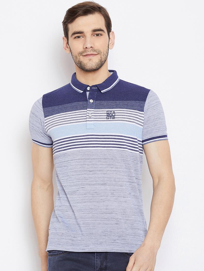 grey striped polo t-shirt - 17751866 - Zoom Image - 0