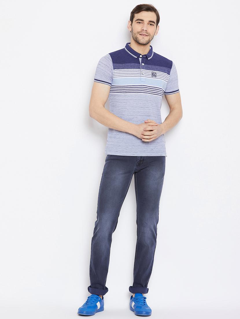 grey striped polo t-shirt - 17751866 - Standard Image - 3
