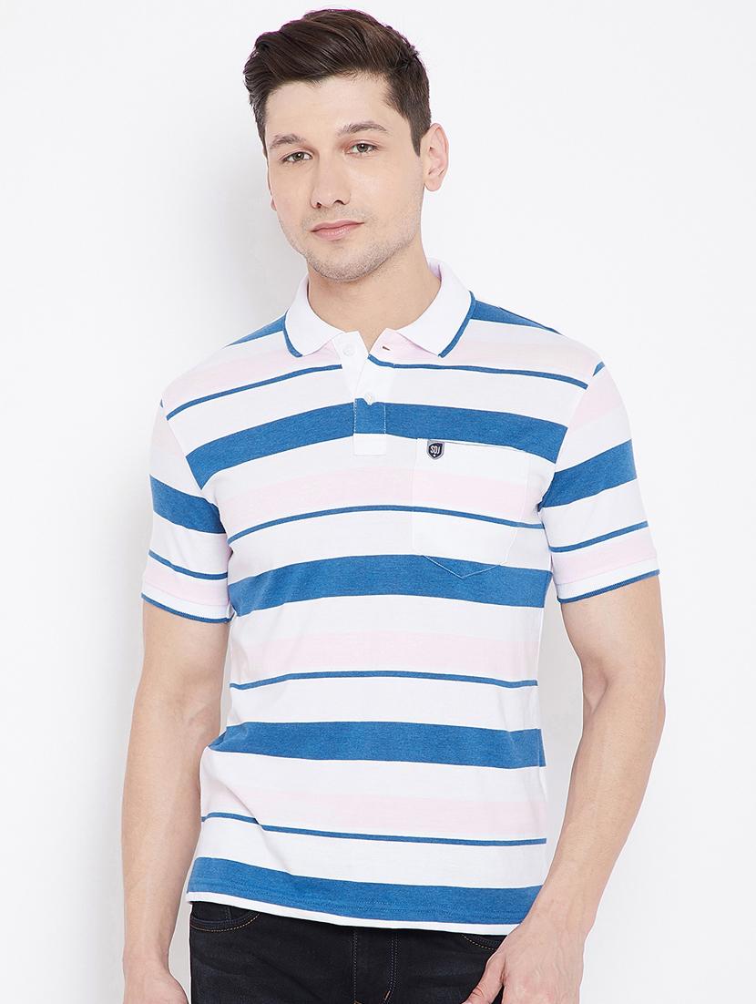 white striped polo t-shirt - 17751876 -  Zoom Image - 0