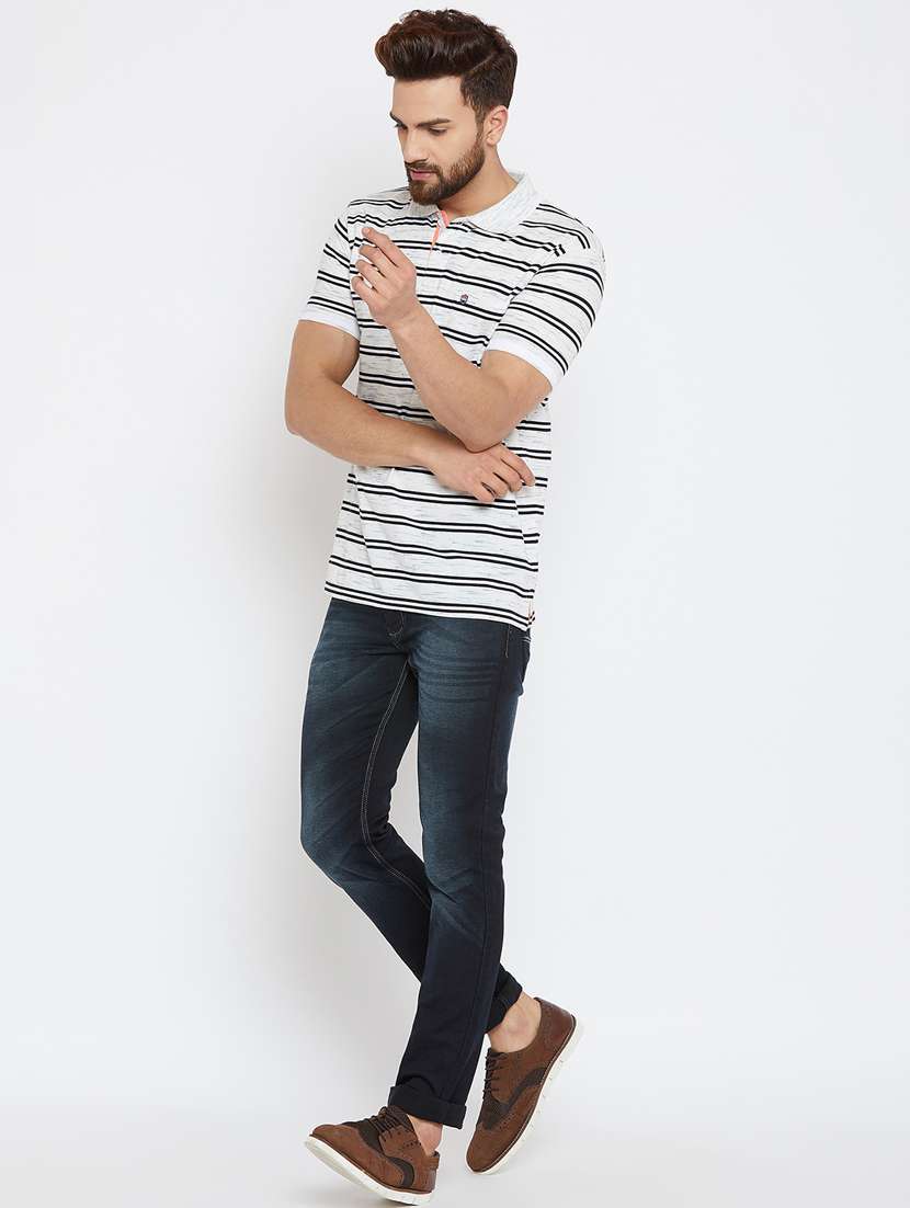 white striped polo t-shirt - 17751905 - Standard Image - 3