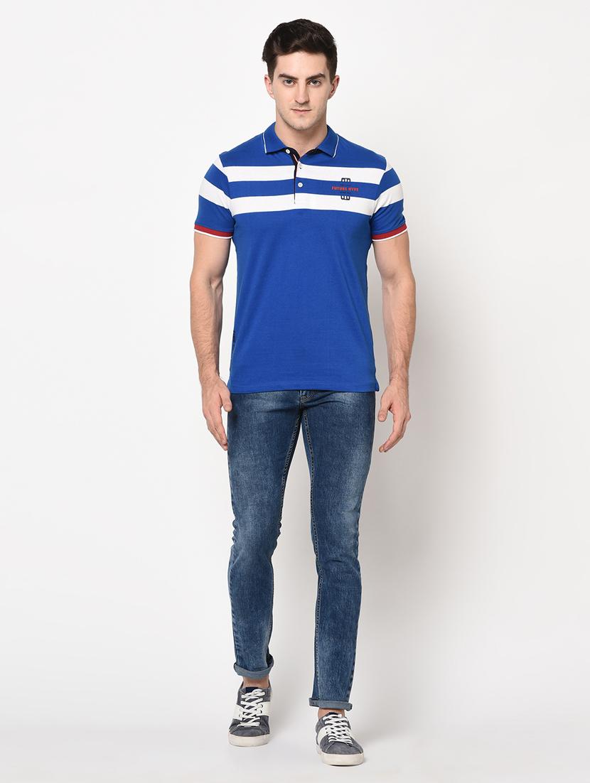 blue striped polo t-shirt - 17751907 - Standard Image - 3