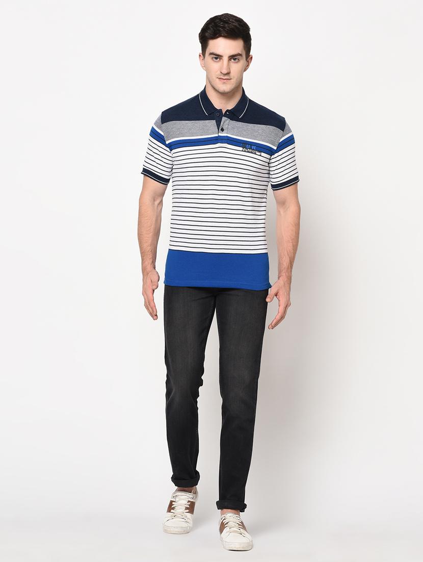 blue striped polo t-shirt - 17751908 - Standard Image - 3