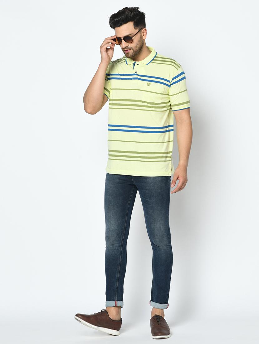 yellow striped polo t-shirt - 17751916 - Standard Image - 3