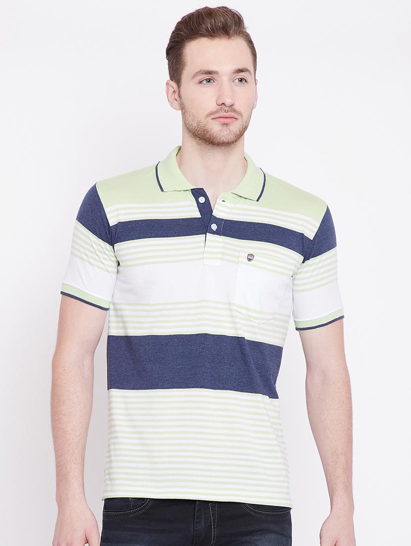 white striped polo t-shirt - 17751920 -  Zoom Image - 0