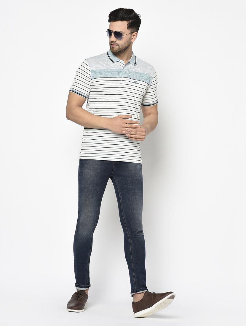 blue striped polo t-shirt - 17751932 - Standard Image - 3