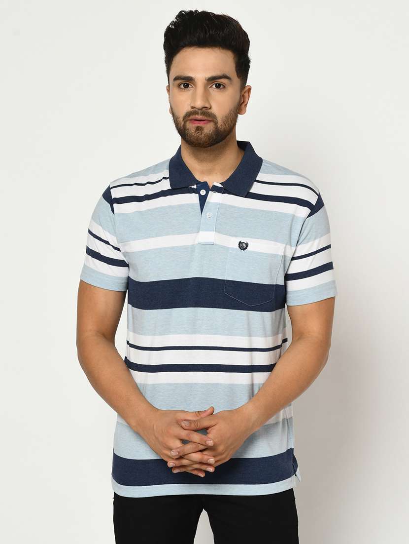 blue striped polo t-shirt - 17751933 -  Zoom Image - 0