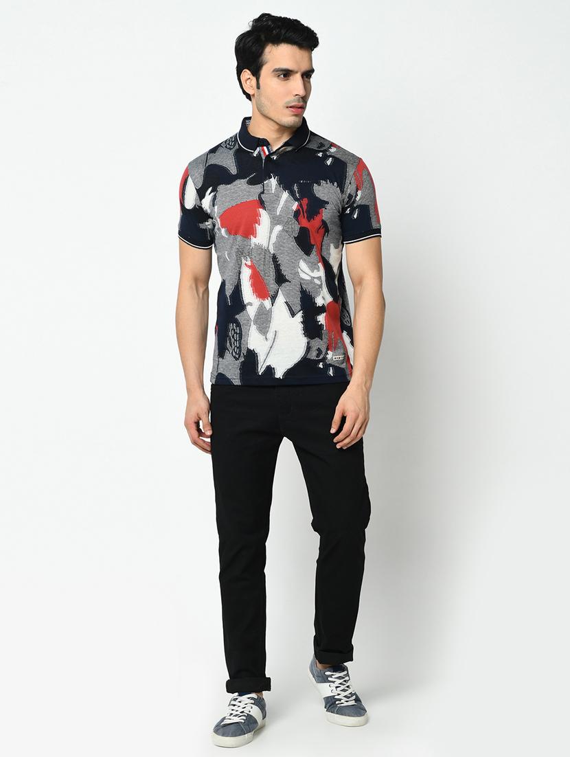 grey printed polo t-shirt - 17751944 - Standard Image - 3