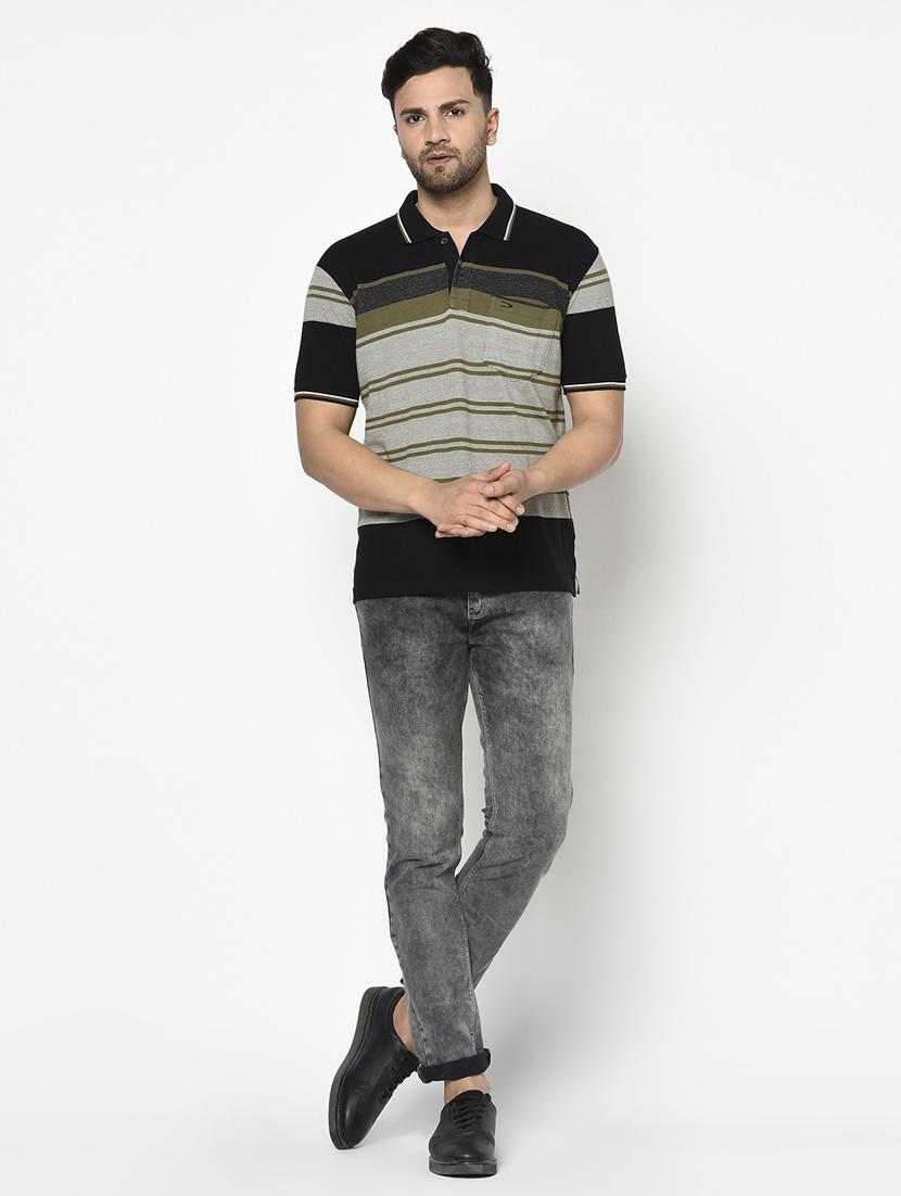 black striped polo t-shirt - 17751948 - Standard Image - 3