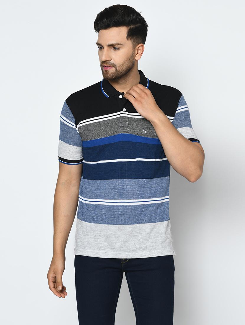 blue striped polo t-shirt - 17751953 -  Zoom Image - 0