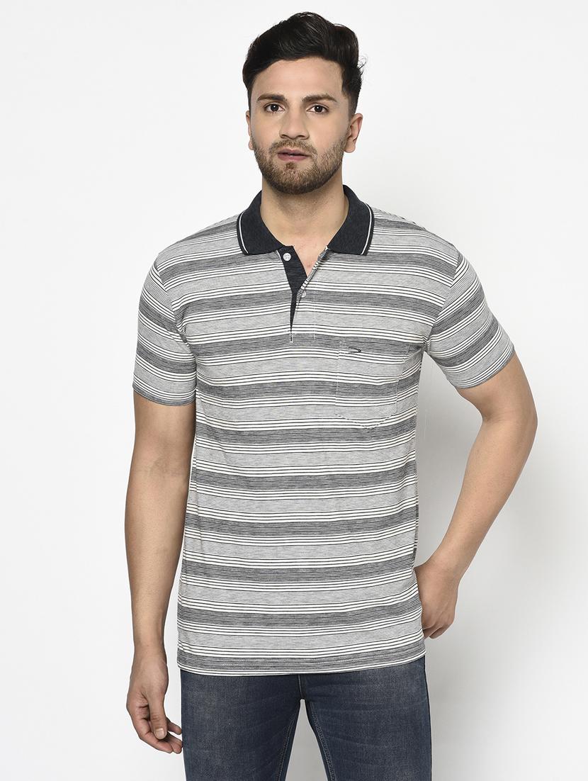 grey striped polo t-shirt - 17751966 - Zoom Image - 0
