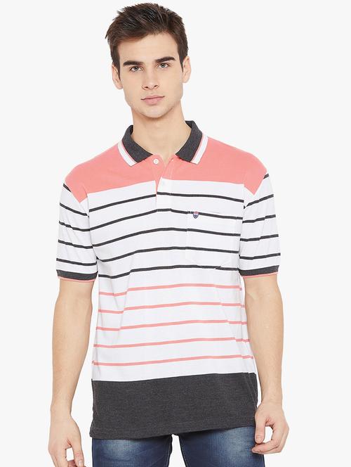 pink striped polo t-shirt - 17751979 -  Standard Image - 0