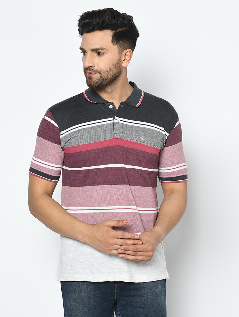 multi colored striped polo t-shirt - 17751991 - Zoom Image - 0