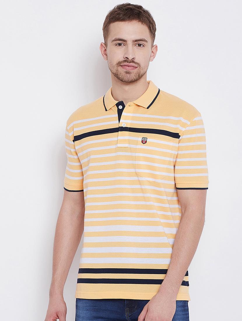 yellow striped polo t-shirt - 17752027 - Zoom Image - 0