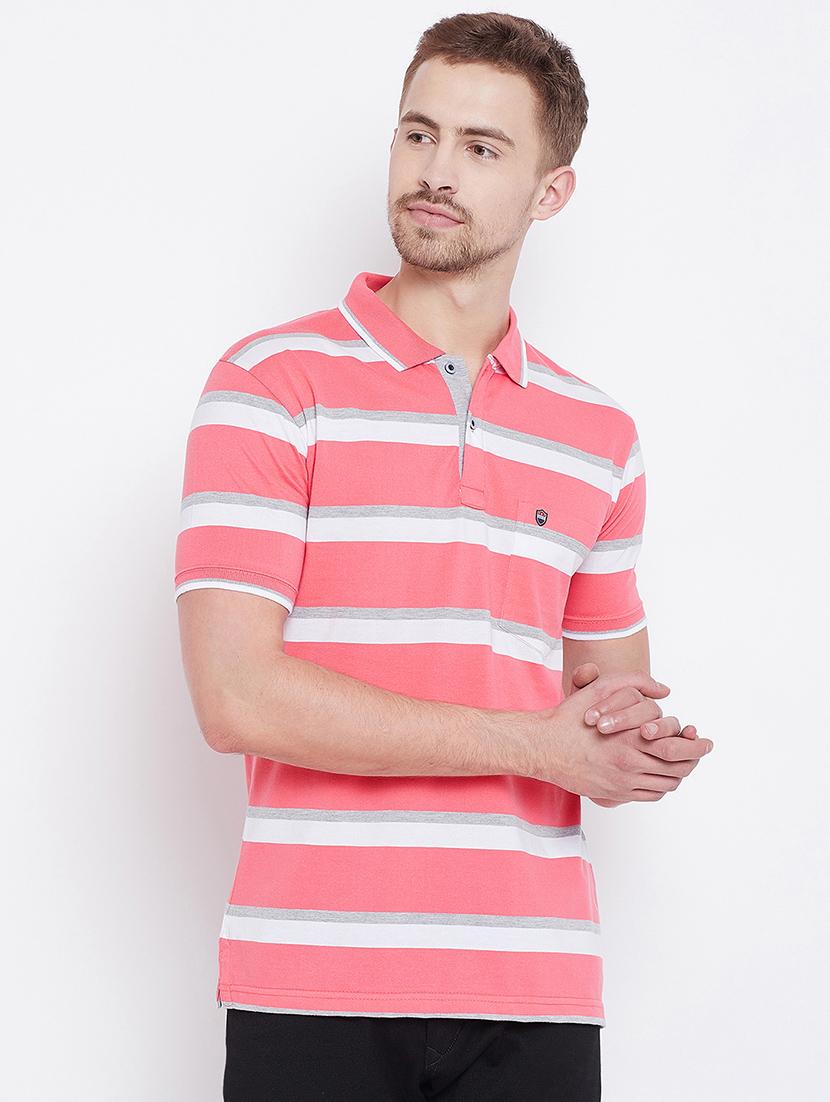 pink striped polo t-shirt - 17752042 - Zoom Image - 0
