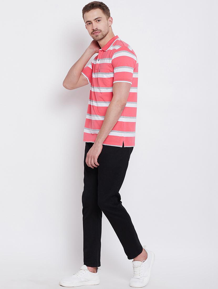pink striped polo t-shirt - 17752042 - Standard Image - 3