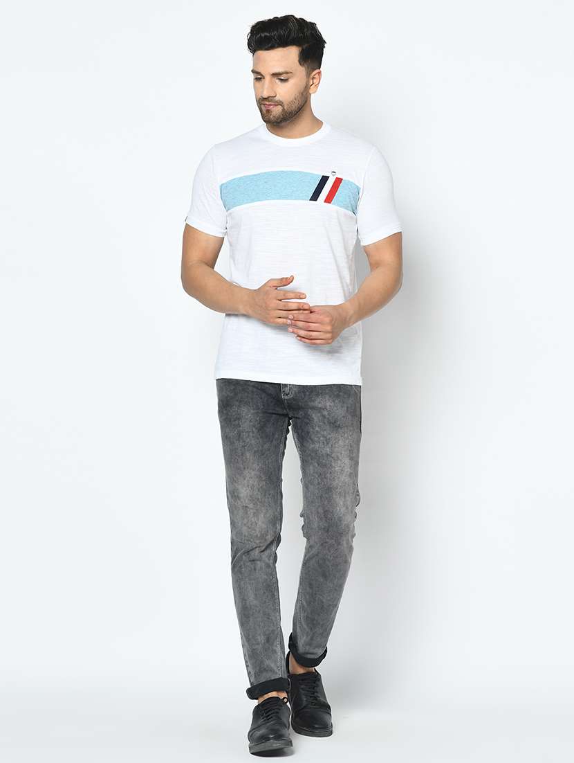 white chest print t-shirt - 17752072 -  Standard Image - 3