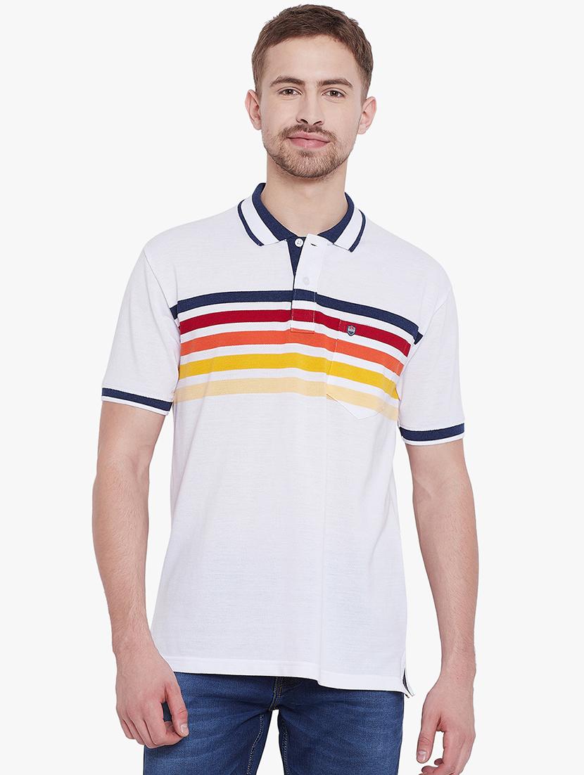 white striped polo t-shirt - 17752078 - Zoom Image - 0