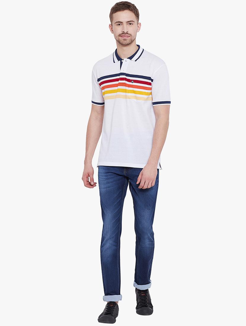 white striped polo t-shirt - 17752078 - Standard Image - 3