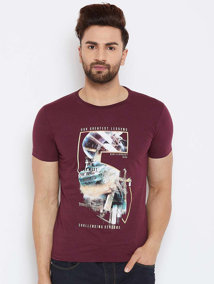 purple front print t-shirt - 17752084 - Zoom Image - 0