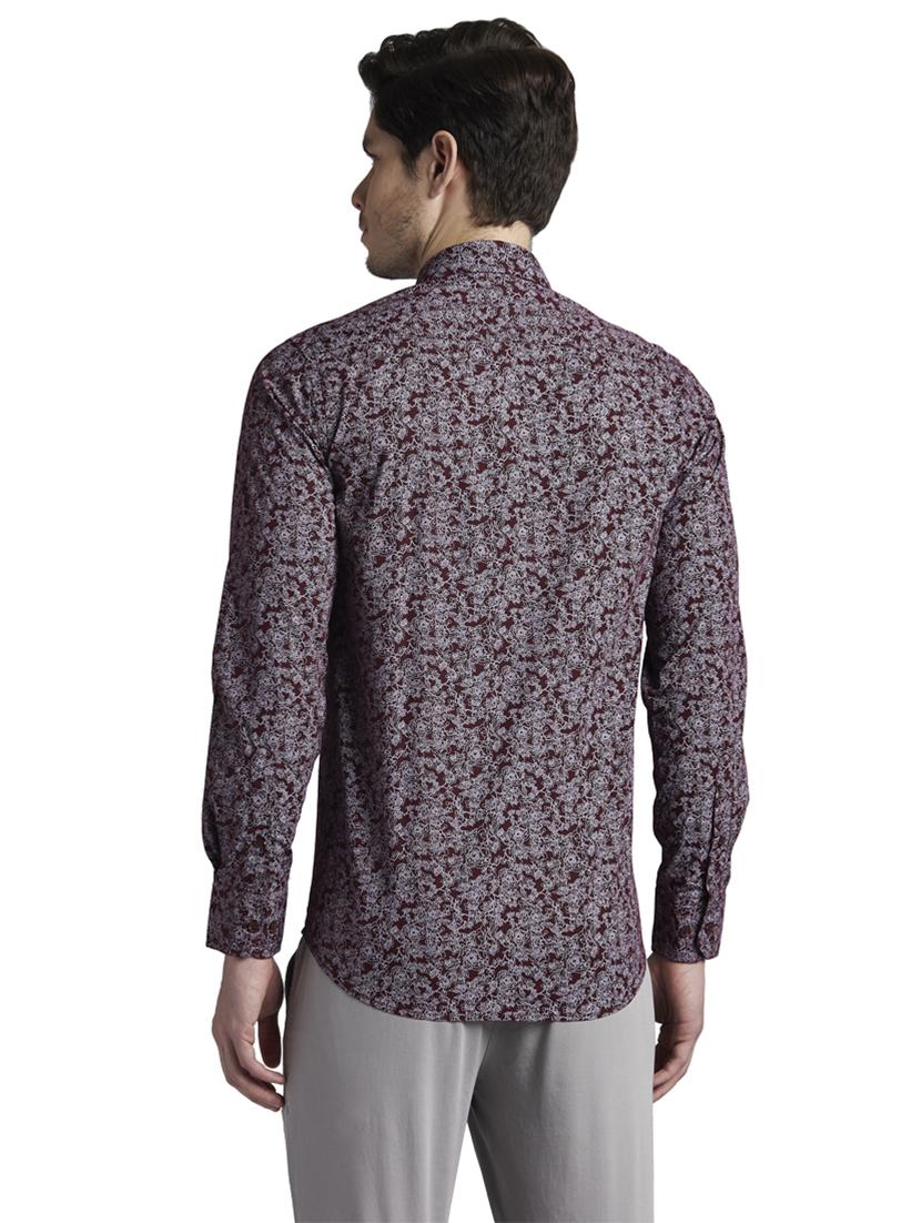 maroon printed casual shirt - 17752317 - Standard Image - 3