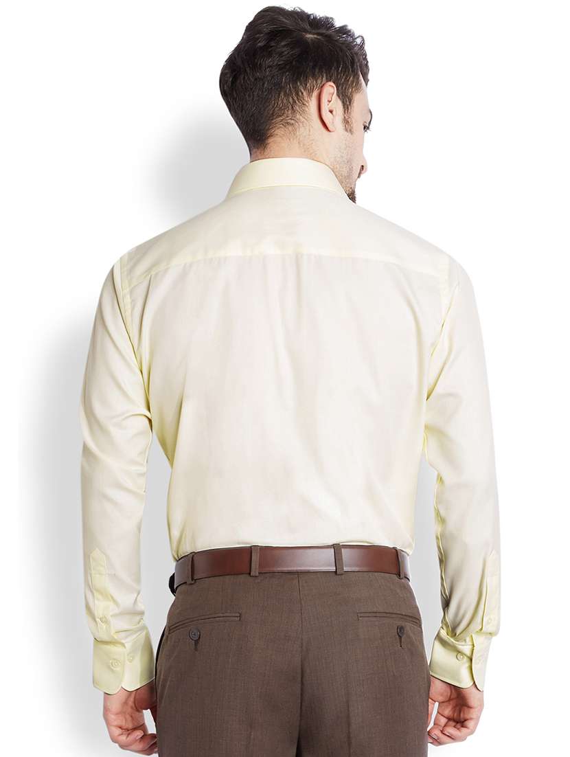 yellow solid formal shirt - 17752338 -  Standard Image - 3