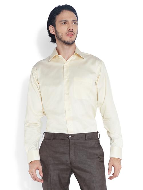 yellow solid formal shirt - 17752339 -  Standard Image - 0