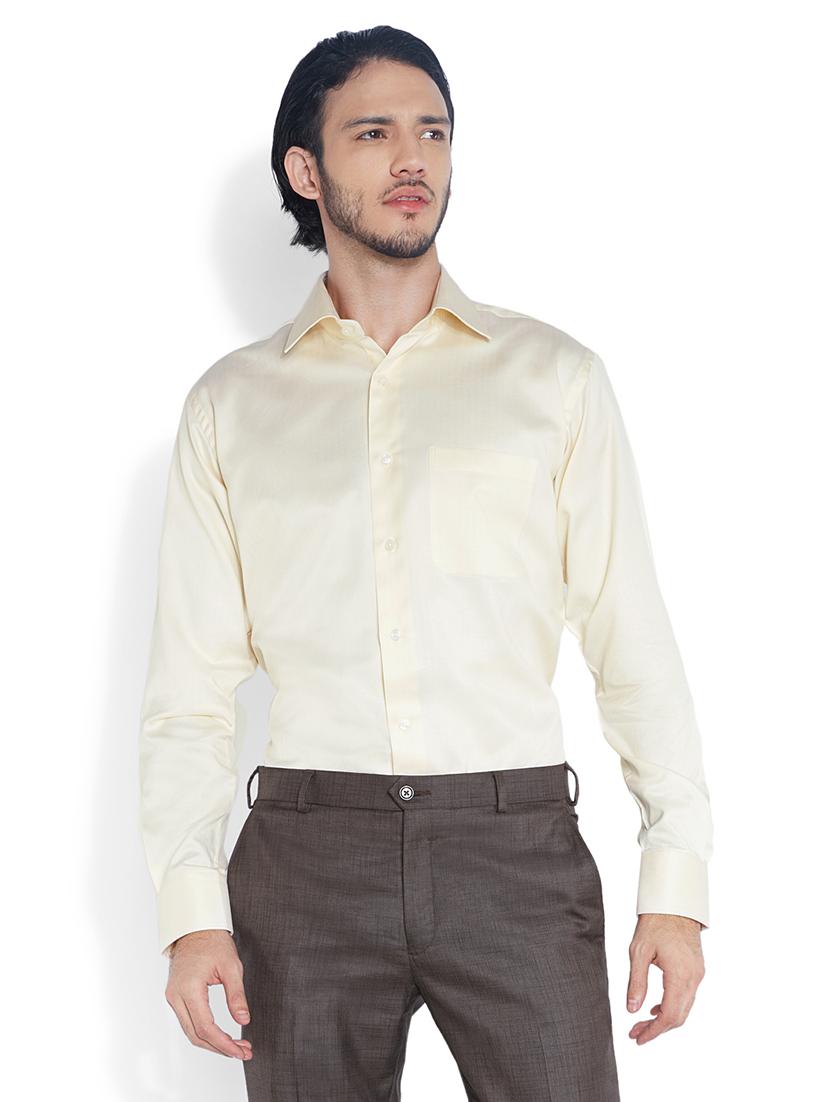 yellow solid formal shirt - 17752339 -  Zoom Image - 0