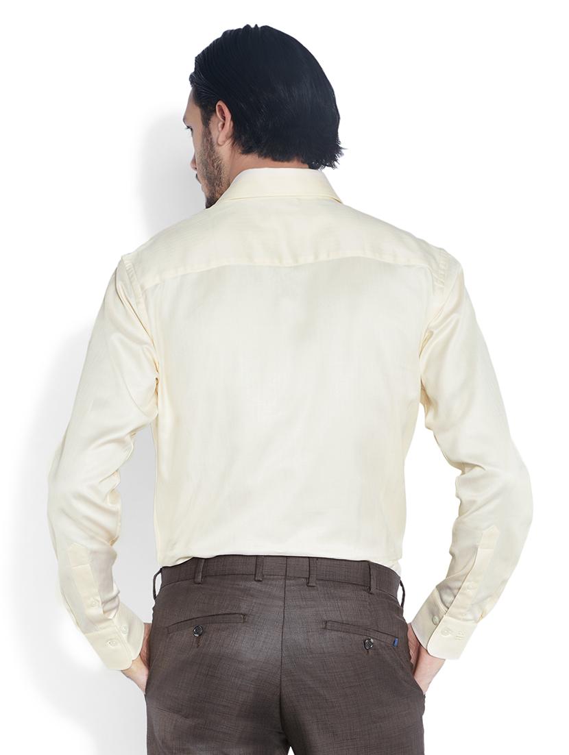 yellow solid formal shirt - 17752339 - Standard Image - 3
