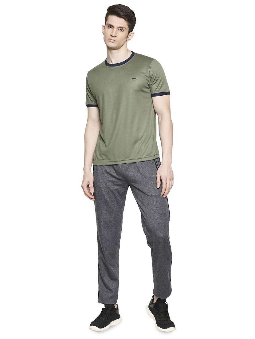 grey solid full length track pant - 17753259 -  Standard Image - 3