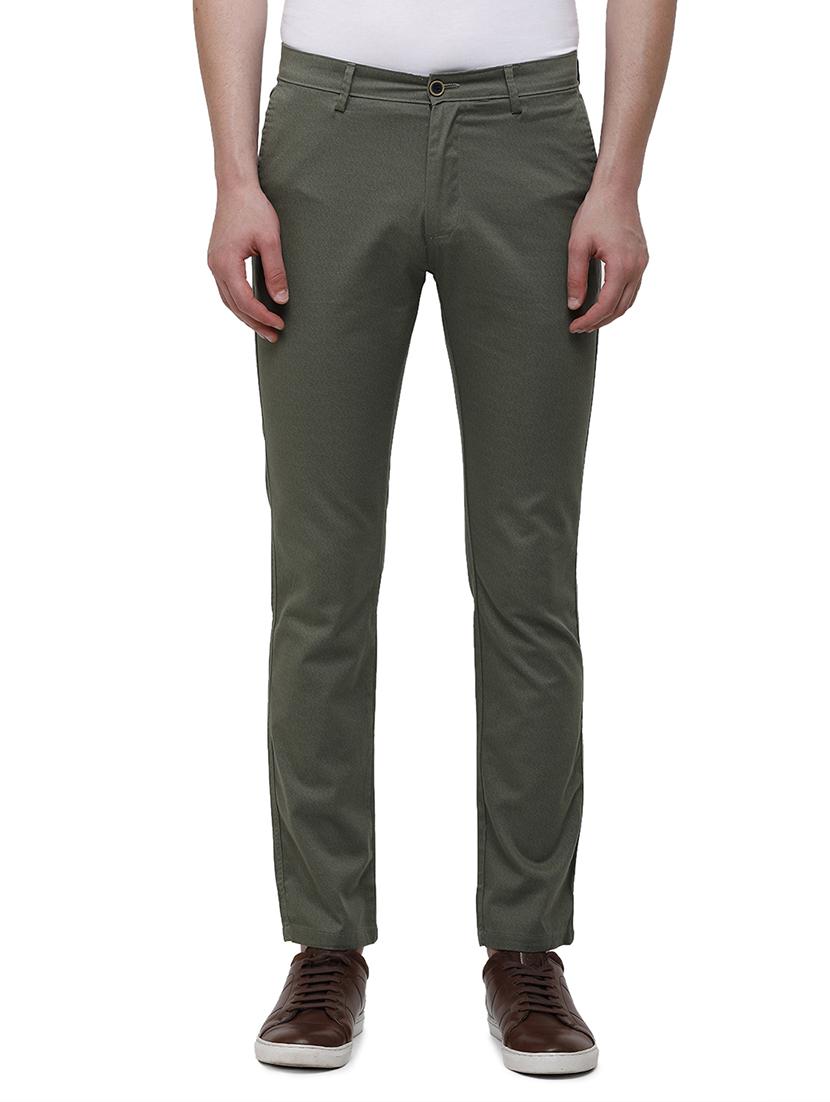 olive-green solid casual trouser - 17753268 - Zoom Image - 0