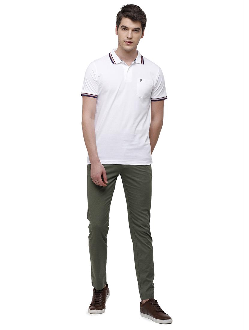 olive-green solid casual trouser - 17753268 - Standard Image - 3