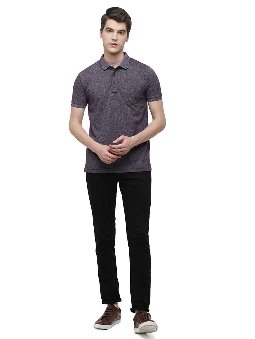 purple melange polo t-shirt - 17753303 -  Standard Image - 3
