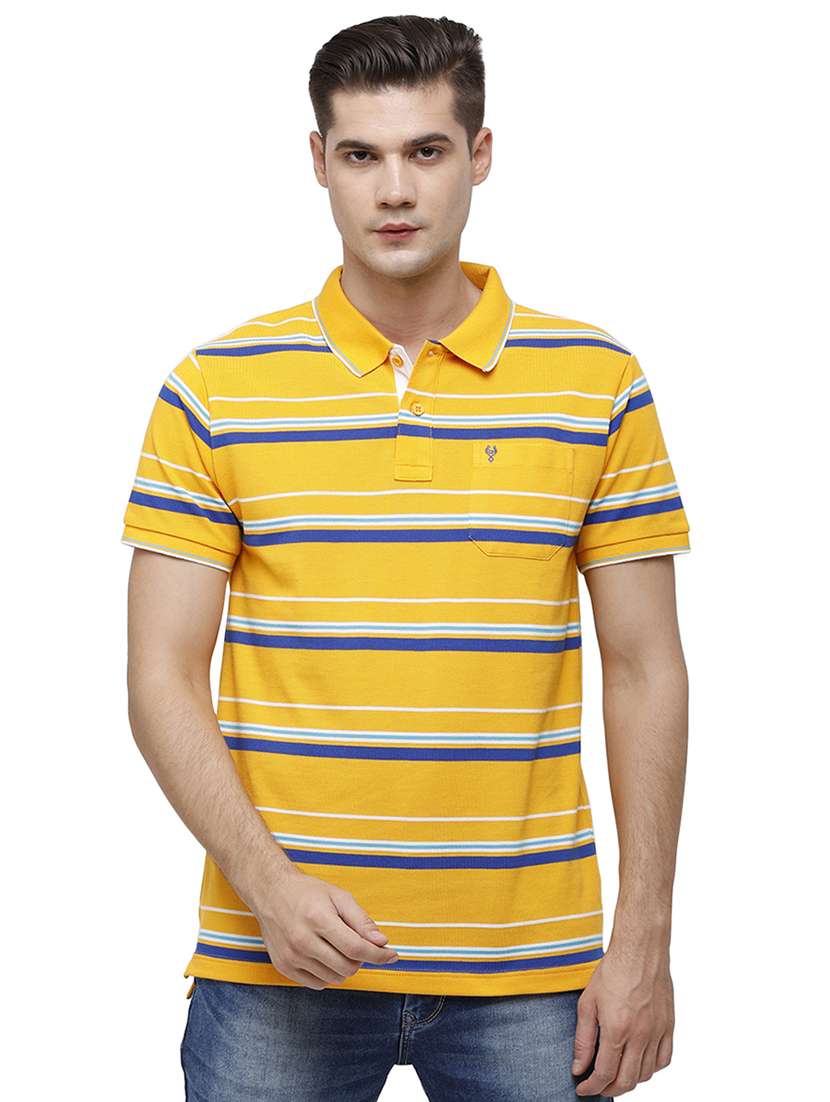 yellow striped polo t-shirt - 17753336 - Zoom Image - 0